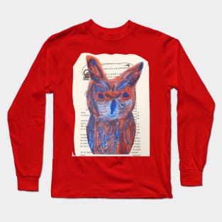 Fire Owl and the torn book pages Long Sleeve T-Shirt